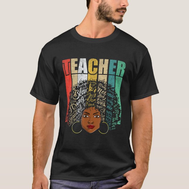 Black Melanin Teacher Women Apparel African Americ T Shirt (Framsida)