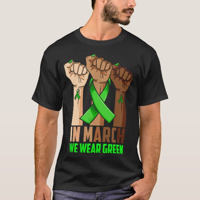 Black Melanin We Wear Green Cerebral Palsy CP Awar T Shirt (Framsida)