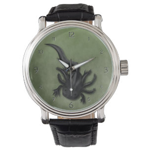 Black Melanoid Axolotl Art Armbandsur