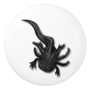 Black Melanoid Axolotl Art Knopp