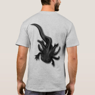 Black Melanoid Axolotl Art T Shirt