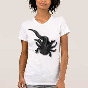 Black Melanoid Axolotl Art T Shirt