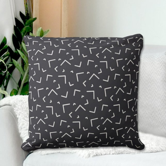 Black Memphis Pattern Throw Pillow Kudde (Skapare uppladdad)