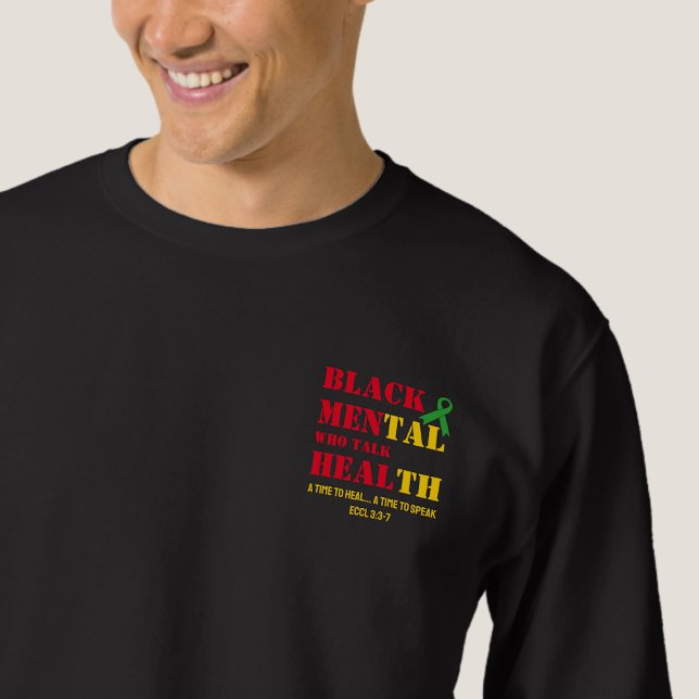 Black Mental Health MANAR WHO TALK HEAL Lång Ärmad Tröja (Front view cropped)
