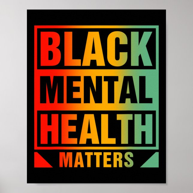 Black Mental Health Problems Human Brain Counselor Poster (Framsidan)
