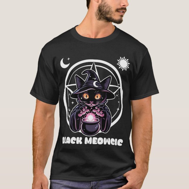 Black Meowgic T Shirt (Framsida)