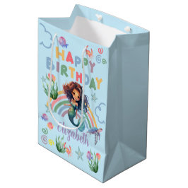 Black Mermaid Gift Bag in Blue