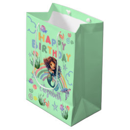 Black Mermaid Gift Bag in Green