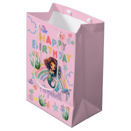 Black Mermaid Gift Bag in Pink