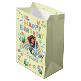Black Mermaid Gift Bag in Yellow