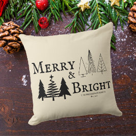 Black Merry and Bright Julgranar Family Est Kudde