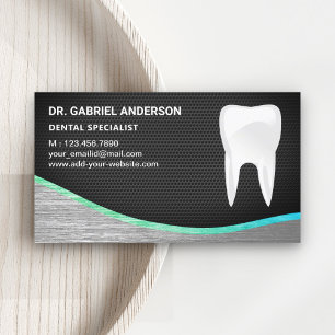 Black Mesh Steel Tooth Dental Clinist Dentist Visitkort