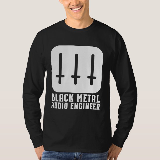Black Metal Audio Engineer T Shirt (Framsida)