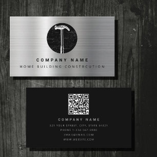 Black Metall Hammer Home Byggnad Construction Visitkort