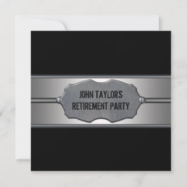 Black Metall Mans Pension Party Inbjudningar