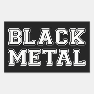 Black Metall Rektangulärt Klistermärke