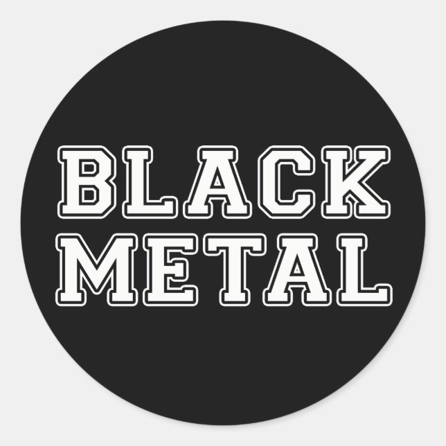 Black Metall Runt Klistermärke (Framsida)