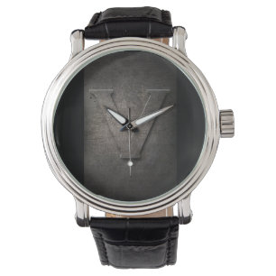 Black Metall Rustic V Monogram Watch Armbandsur