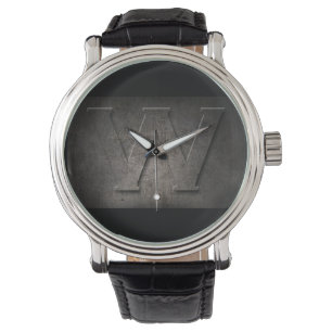 Black Metall Rustic W Monogram Watch Armbandsur