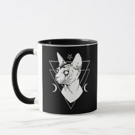 Black Metall Sphynx Cat Goth and Death Metall Mugg
