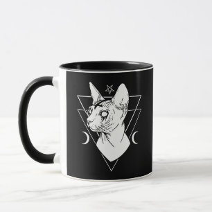Black Metall Sphynx Cat Goth and Death Metall Mugg