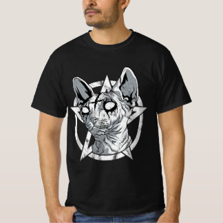Black Metall Sphynx Cat Goth and Death Metall Sphi T Shirt
