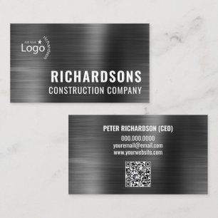Black Metallic Construction Company-mall Visitkort