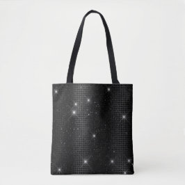 Black Metallic Foil & Glitter Glam Dots Tygkasse