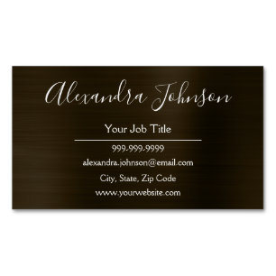 Black Metallic Foil Modern och Elegant Magnetiska Visitkort