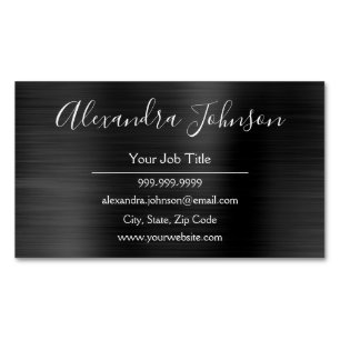 Black Metallic Foil Modern och Elegant Magnetiska Visitkort