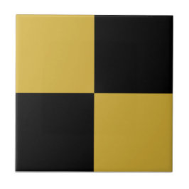 Black & Metallic Gold Square Box Stylish Pattern Kakelplatta