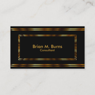 Black Metallic Guld Linjer Visitkort