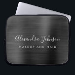 Black Metallic - Monogram Business Professionell<br><div class="desc">Modern Black Faux Metallic Stainless Elegant Monogram Promotional Laptop Bag eller Sleeve Promotional (promo) Annons Fodral. Den här affärsdatorn för professionell i klass fodral kan anpassas så att den omfattar ditt monogrammade yrke eller befattning för namn och jobb.</div>