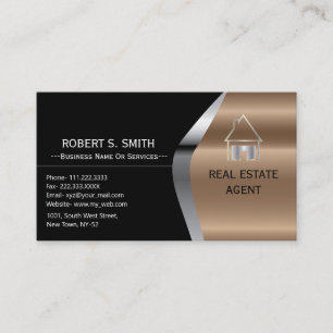 Black Metallic Real Gods agent Visitkort