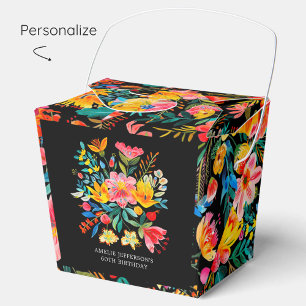 Black Mexican Bright Blommigt Fiesta Birthday Presentaskar