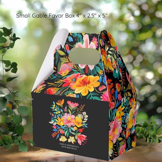 Black Mexican Bright Blommigt Fiesta Birthday Presentaskar (Skapare uppladdad)