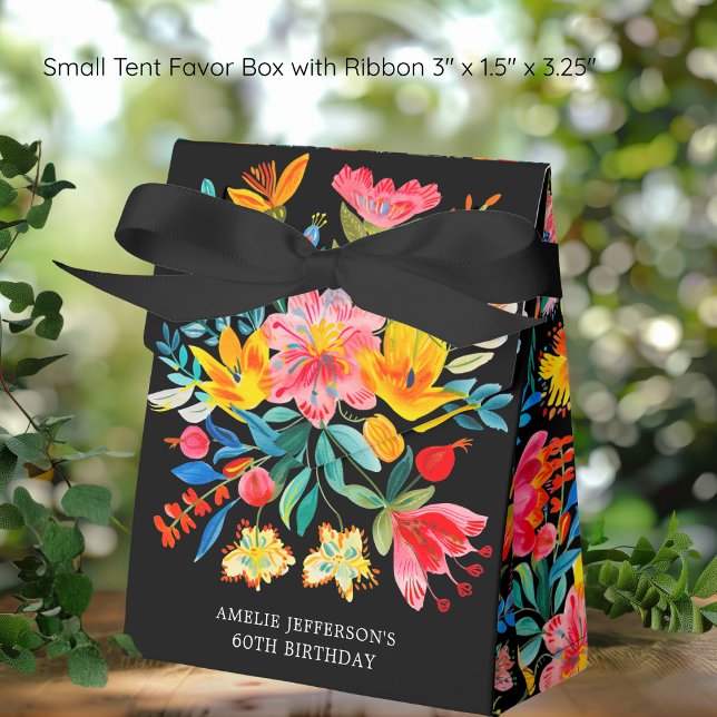 Black Mexican Bright Blommigt Fiesta Birthday Presentaskar (Skapare uppladdad)