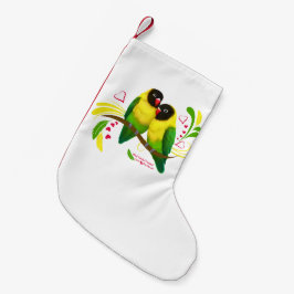 Black Mfrågade Lovebird Liten Julstrumpa