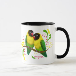 Black Mfrågade Lovebird Mugg