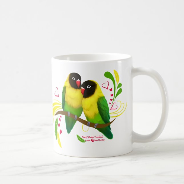 Black Mfrågade Lovebird Mugg (Höger)