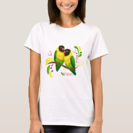 Black Mfrågade Lovebird Tee Shirt