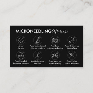 Black Microneeding Aftercare Post Instruction Visitkort