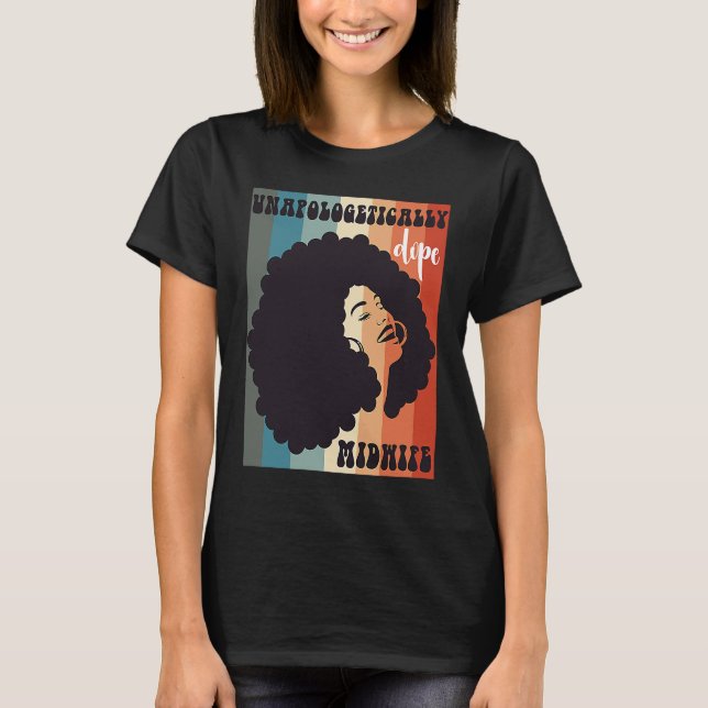 Black Midfru Melanin Midfru Afro Hair Black Hist T Shirt (Framsida)