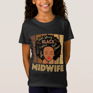 Black Midfru Strong Afro African American Women T Shirt