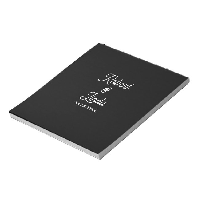 Black Minimal Personalized Custom Notes Notepad Anteckningsblock (Roterad)