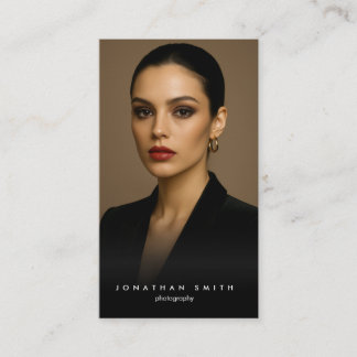 Black Minimal Photographer Elegant Business Card Visitkort