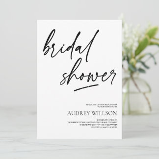 Black Minimalist Bridal Shower Invitation Inbjudningar