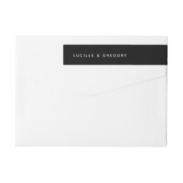 Black Minimalist First Names Wrap Around Address  Etikettband