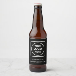 Black Minimalist Logo Business Promo QR label Ölflaska Etikett