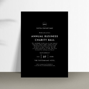 Black Minimalist Logotyp Business Company Event Pa Inbjudningar